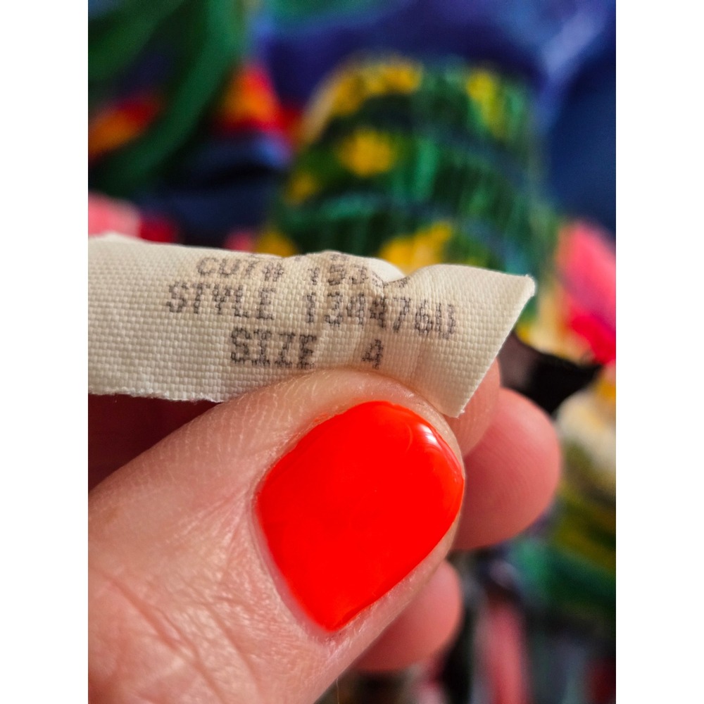 Vintage Carole Little Womens 4 Midi Skirt Multicolor Tropical Village Rayon USA - Picture 4 of 11